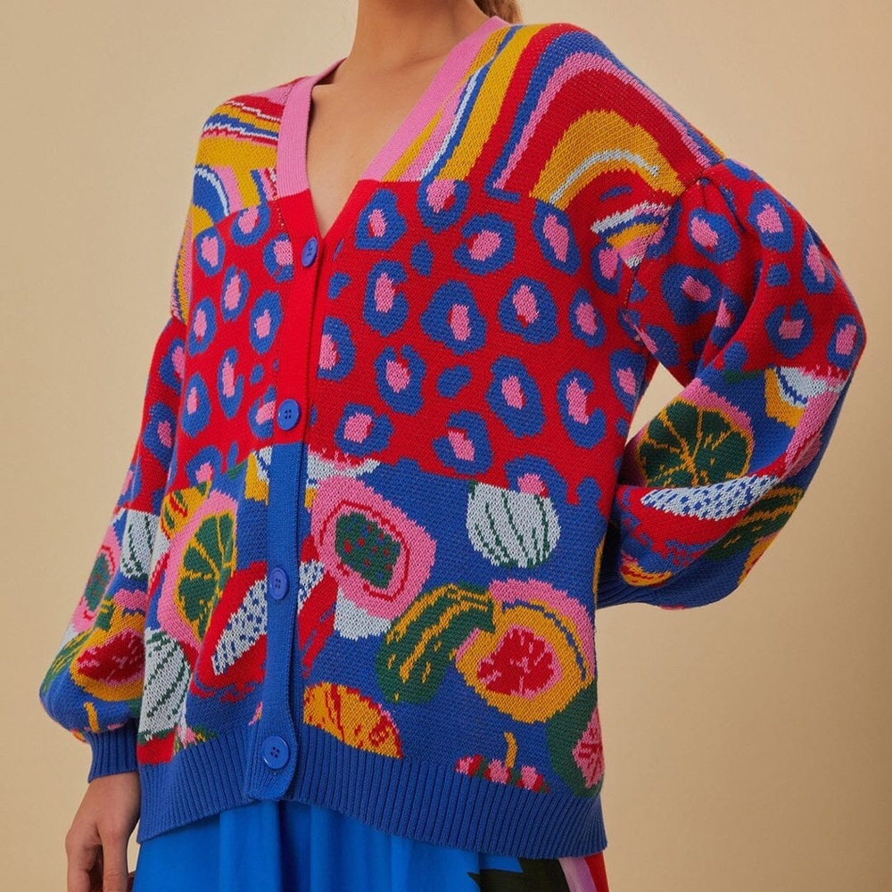 FARM Rio Mixed Prints Knit Cardigan - Picture 3 of 12